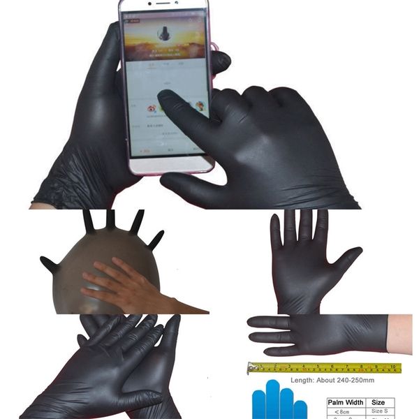 

factory452qwaterproof new nitrile exam ambidextrous 100pcs/pack disposable for house tattoo gloves s/m/l/xl