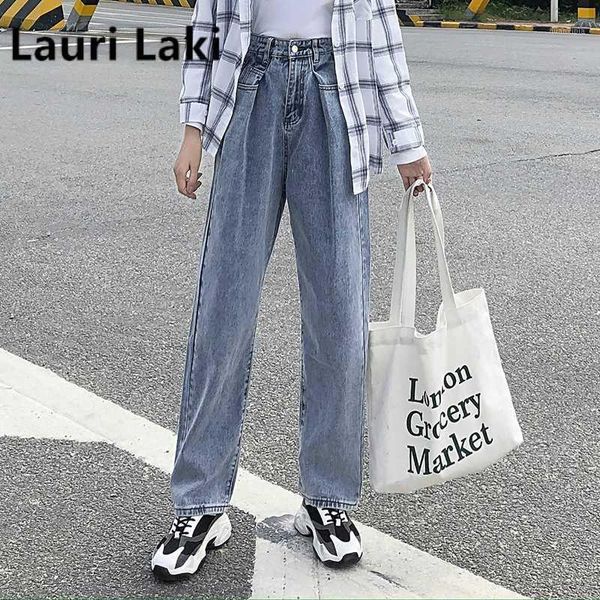 

wide leg straight jeans women plus size vintage high waist denim pants jeans mujer loose boyfriend mom 2020 blue black1