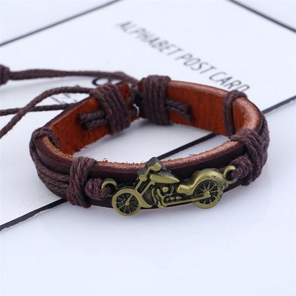 

eif dock black/brown simple motorcycle bracelet bangle weaving vintage leather bracelets for man men punk charm jewelry jlleux