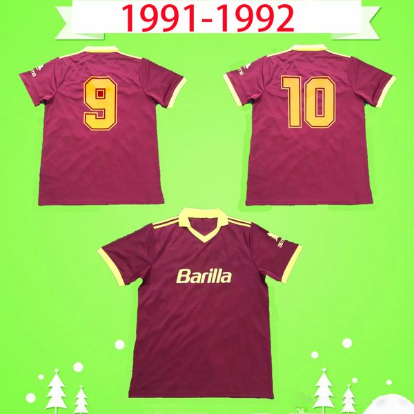 

1991 1992 retro roma soccer jersey home red 91 92 football shirt shirt classic commemorate collection vintage rome maglia da calcio mens, Black;yellow