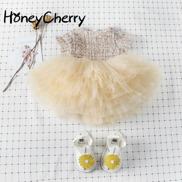 

girl evening dress woolen mosaic cake female baby dress girls dresses for party and wedding baby girl clothes t200709, Red;yellow