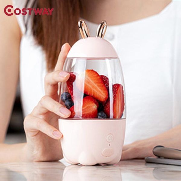 

costway 330ml portable juicer household juicer usb interface mini electric fruit blender cute picnic easy to carry1