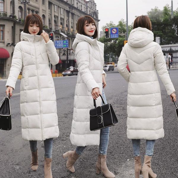 

women's down & parkas europe winter clothes fashion mid-length over-the-knee woman jacket hooded thick padded plus size clothing for wo, Black