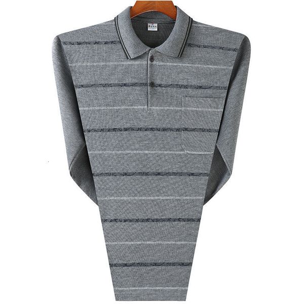 

fashion autumn 40-60 years old lapel t-shirt men's polo shirt dad leisure long sleeve needle, White;black