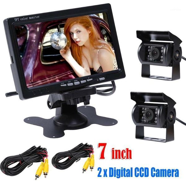 

kkmoon 12-24v 7" lcd monitor car rear view kit for bus truck car + 1/2*ir reversing camera for truck bus van rear view kit1