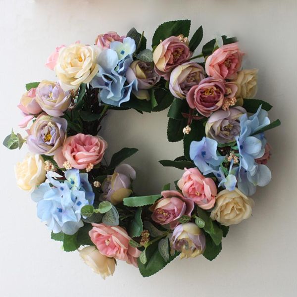

decorative flowers & wreaths artificial rose wreath door garland wedding party decor home decoration