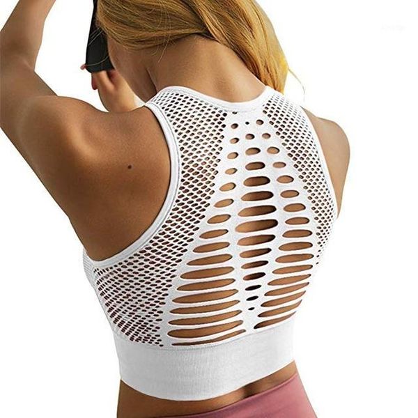 

gym clothing 2021 seamless sports bra fitness women racerback running crop pink workout padded yoga high impact activewear1, White;black