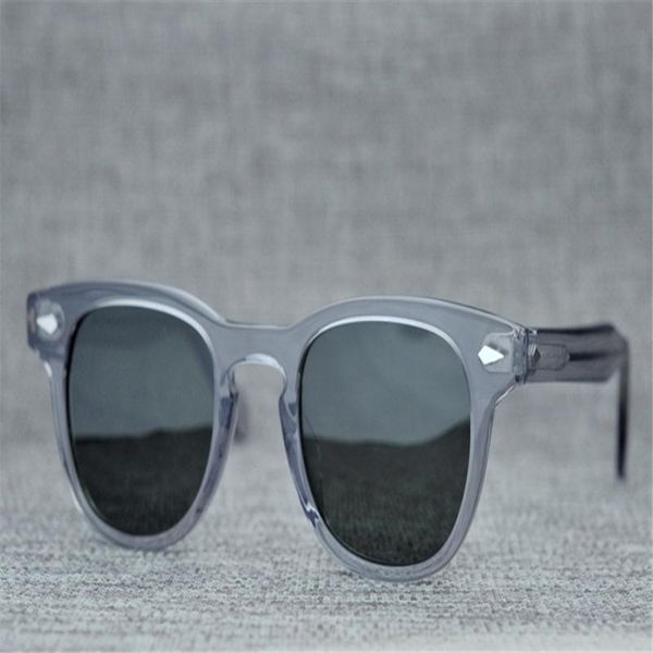 

classic retro handmade frame rim eyewear full design branded rivets polarized goggle sunglasses driver uv400 dobqx, White;black