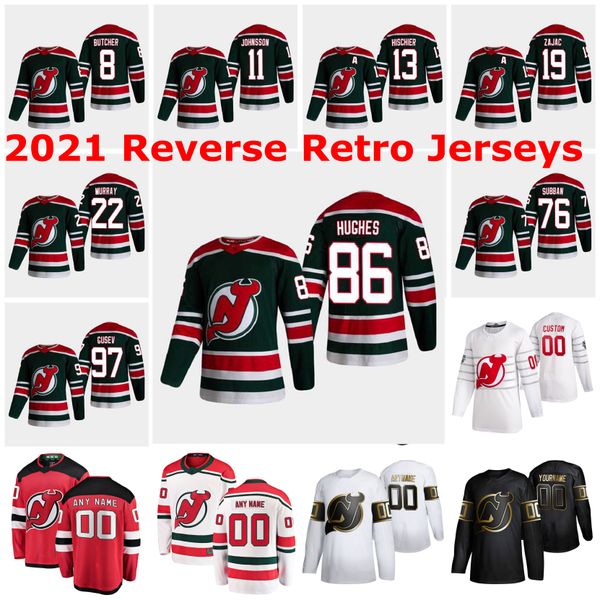 

2021 reverse retro new jersey devils jerseys 25 mirco mueller jersey 28 damon severson 7 matt tennyson mens womens kids custom stitched, Black;red