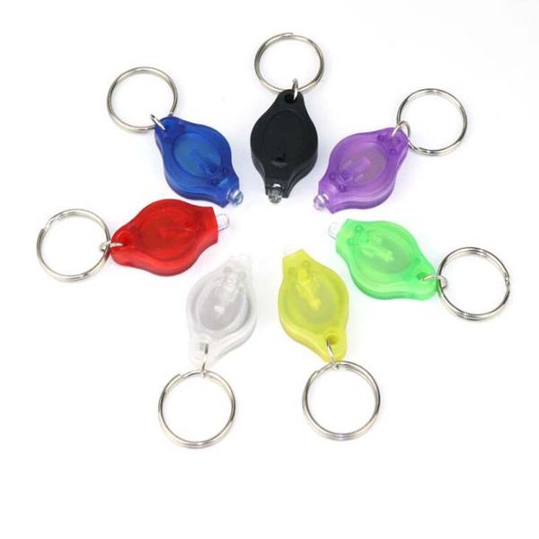 500pcs 20000mcd Party Supplies LED Flashlight Torches Chains Ring Key rings white light Keychain Torch Lights