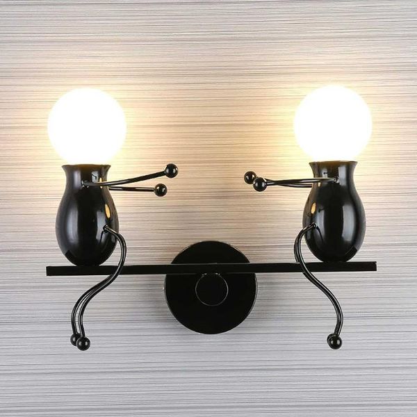 

vintage iron cartoon lamp living room bedroom creative simple teeterboard style creative children's wall lamp metal