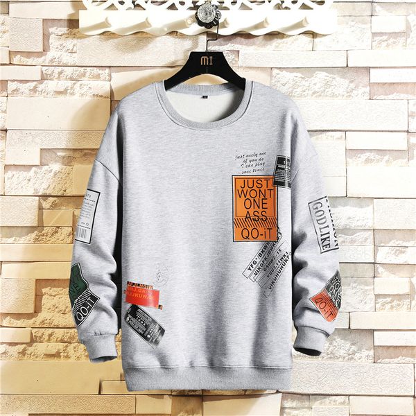 

2021 new korean harajuku men swearshirts hip hop oversize man hoodies autumn cotton warm black sweatshirts 6ek1