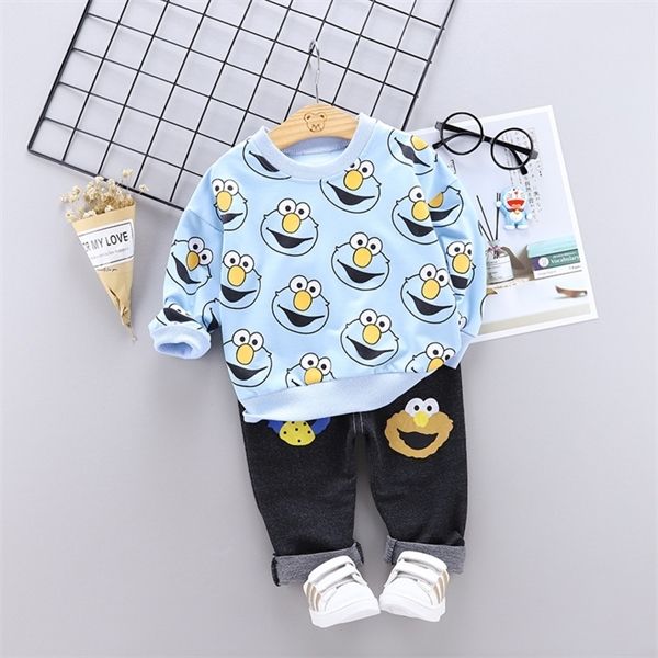 

new baby boys clothing sets cartoon children autumn style boys girl clothes kids set cotton sweater + denim pants 1 2 3 4 yrs y1118, White
