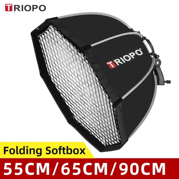 

lighting & studio accessories triopo 55cm 65cm 90cm 120cm speedlite portable octagon umbrella softbox + honeycomb grid outdoor flash soft bo