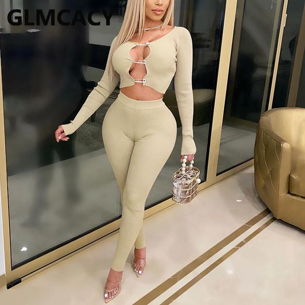 

women solid classy suits long sleeve crop & slim pants set, Gray