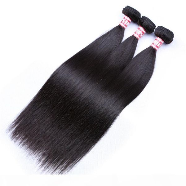 

brazilian human hair sliky straight hair 3 bundles with 13x4 lace frontal pre plucked straight hair extensions, Black;brown