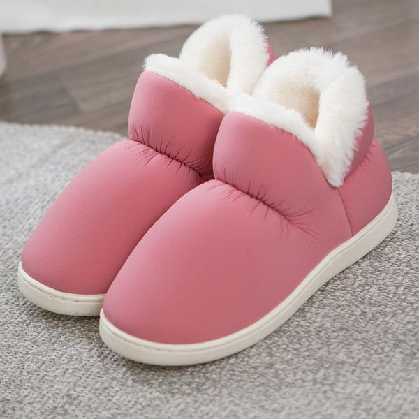 

pink woman booties fur slippers girls furry house shoes women home slippers winter warm shoes women's waterproof slippers y1202, Black