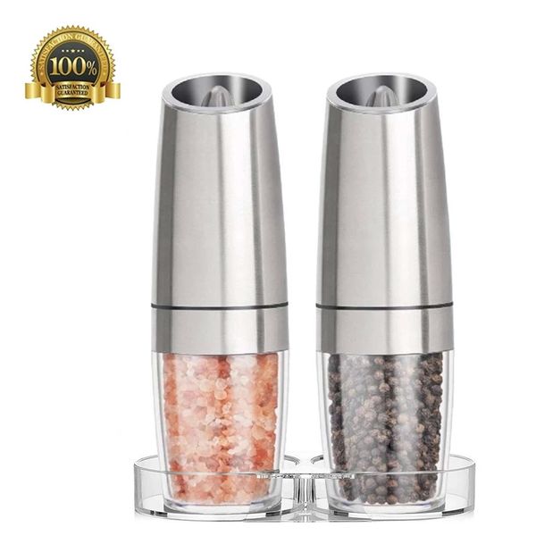 

из нержавеющей стали электрический перец, солонка и автоматический порошок гравитационного перца, кухонные специи шлифовальные инструменты