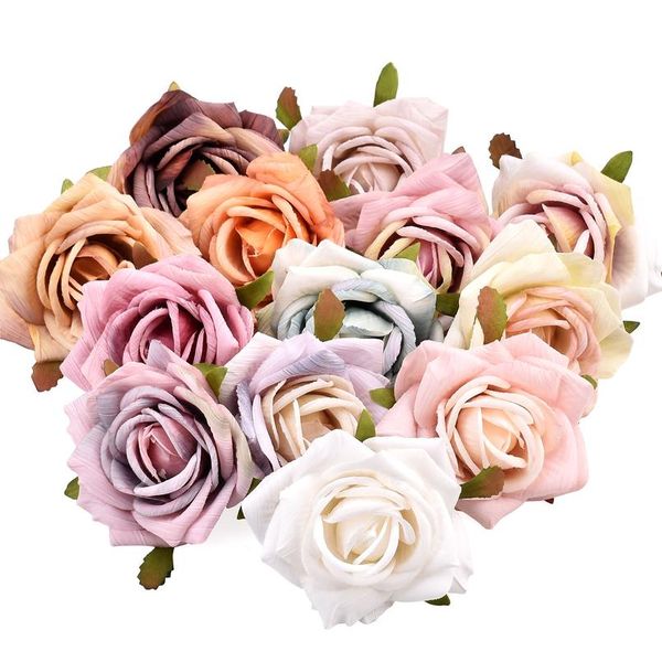 

30pcs 8cm artificial wild rose of silk flower heads for wedding decoration diy wreath gift box scrapbooking craft fake bbyvgn