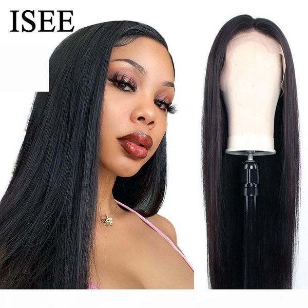 

250% density straight lace front wigs for women brazilian human hair wigs 13x4 isee hair straight lace front human hair wigs, Black