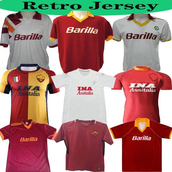 

1990 1991 1992 1994 1995 1996 retro roma totti giannini soccer jersey 92 94 95 96 as rome classic commemorate collection maglia da calcio, Black;yellow