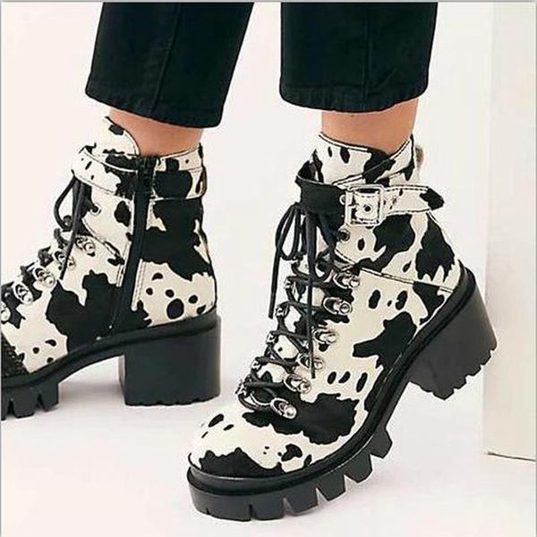 

boots women ankle high heels pumps girls pu leather lace up shoes woman chaussure zapatos mujer gladiator plus size bootiesd16151, Black
