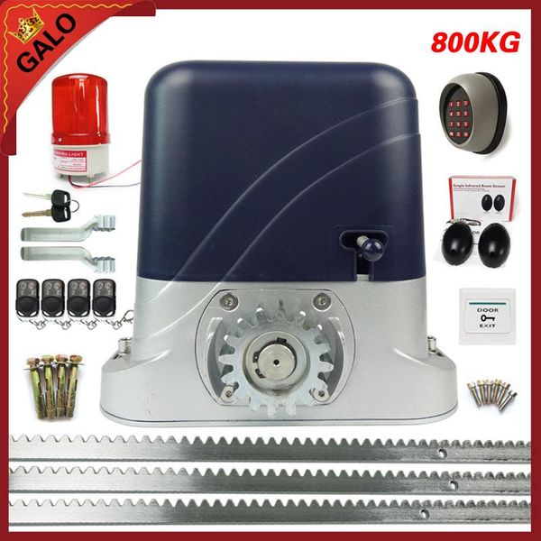 

fingerprint access control move 800kg door automatic slide gate opener electric operator wheeled machine security kits with 4m rack