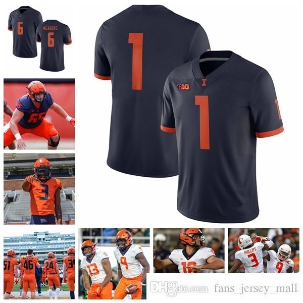

ncaa illinois fighting illini college football jerseys dominic stampley jersey brandon peters mike epstein edwin carter jerseys custom stitc, Black