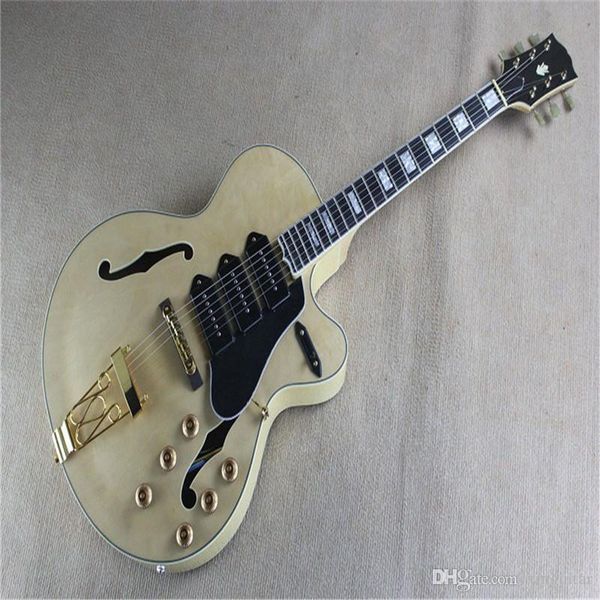 

custom ebony fingerboard golden hardware jazz hollow electric guitar