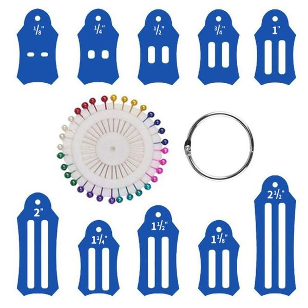 

acrylic double fold bias tape maker tool kit fabric art handcraft diy fashion ribbon making tools pin kit sewing accessories, Black