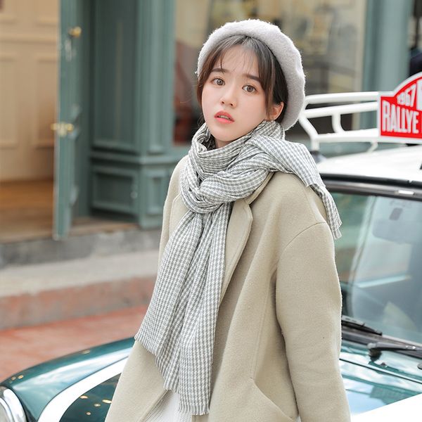 

qianniaoge cashmere loose bearded couple scarf for women klwe, Blue;gray