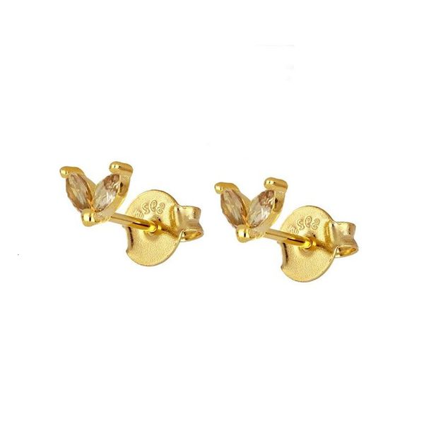 

925 sterling silver earrings dainty 2 marquise cz flower shaped stud earrings for women minimalist earrings fashion, White