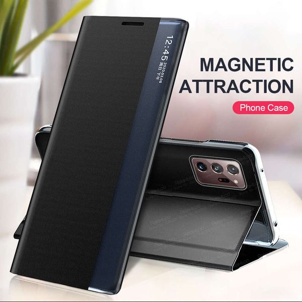 

note 20 ultra case leather fabric cloth magnetic flip smart cases for samsung galaxy note20 stand phone cover coque