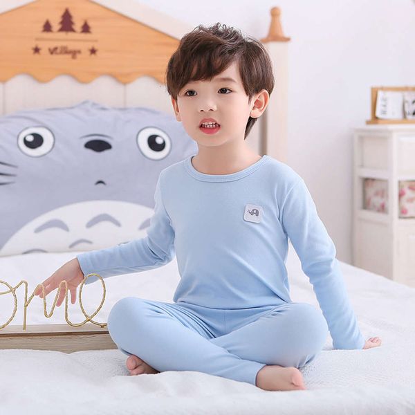 

children's suit, household plush cloth, underwear autumn trousers, two-piece warm pajamas suit, Blue;red