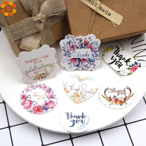 

party favor 50pcs multi type kraft paper tags diy craft label with rope for wedding valentine's day note hang tag gift box wrapping sup