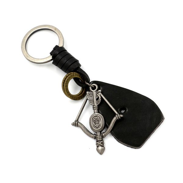 

leather chain cupid love arrow key pendant men's jewelry, Silver