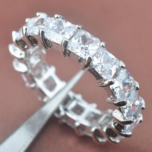 

fashion new white cubic zirconia silver plated for women jewelry rings size 6 7 8 9 sa035, Slivery;golden