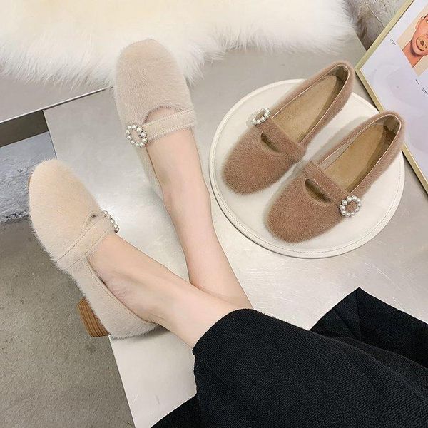 

повседневная женщина обувь обувь на каблуках женская обувь квадратный носок мокасины меховые осени женские скольжения на весь матч 2020 мода, Black