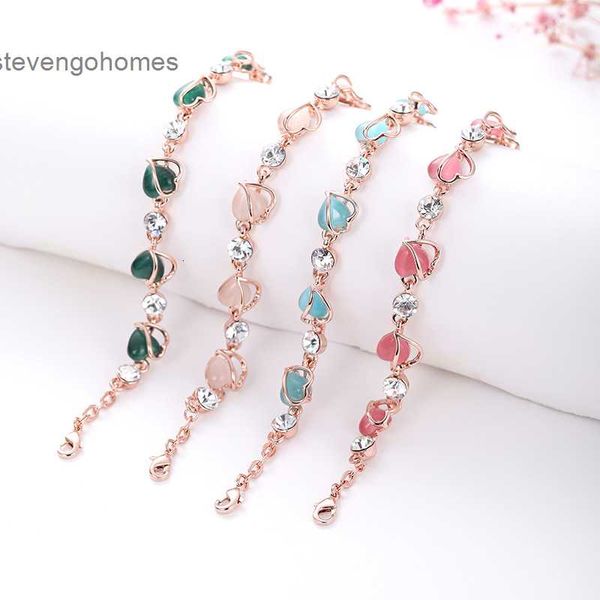 

net heart-shaped yuxuan red accessories jewelry cat's korean eye stone bracelet, Silver