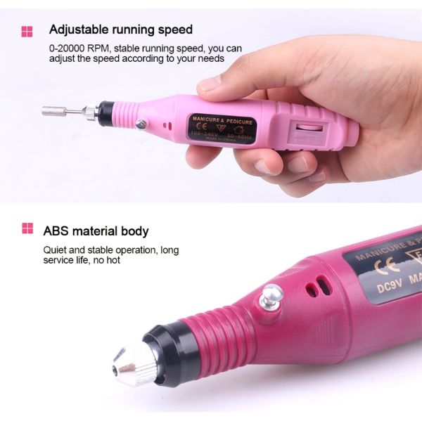 

1set 6bits power drill professional electric manicure machine nail drill pen pedicure file polish shape tool art feet care ty 1 f bbyfhz