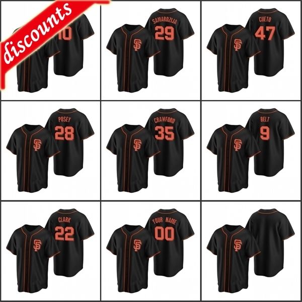 

сан-франциско \ rgiants мужчины # 28 buster posey 22 будут кларк 35 брэндон кроуфорд пользовательские женщины молодежь черная \ rrepple \ ra, Blue;black