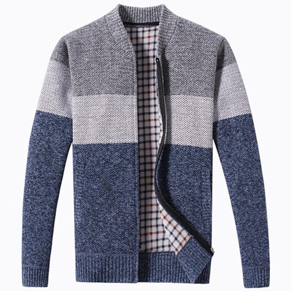 

2021 autumn winter men's sweater coat faux fur wool cardigan jackets men zipper knitted thick coat warm casual knitwear, White;black