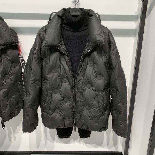 

men and women winter fashion leisure stand-up collar zipper down jacket laminated waterproof short thick coat ing, Black