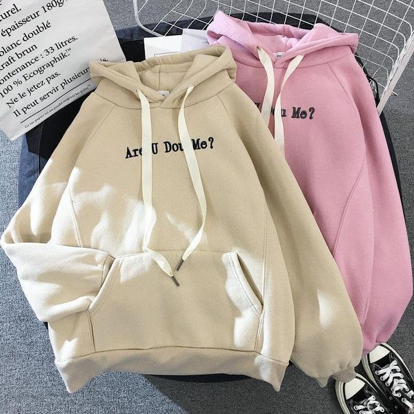 

lfall / winter 2020 new plush and thickened coat korean version loose student popular hooded sweater women's fashion, Black