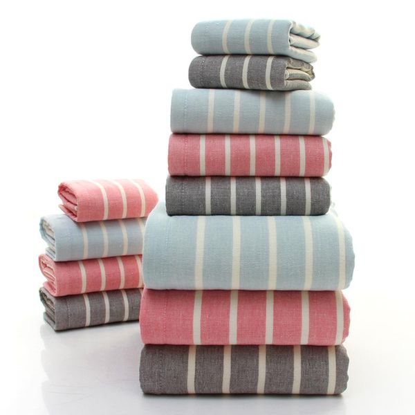 

towel set bathtowel facetowel and handtowels 3 colors striped towel