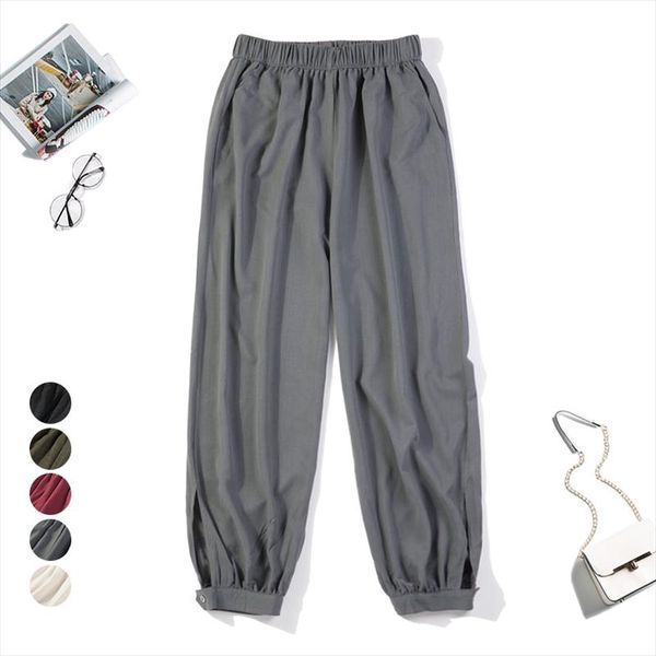 

womens 100% pure silk heavy elastic waist jogger pants trousers multi colors l xl jn133, Black;white