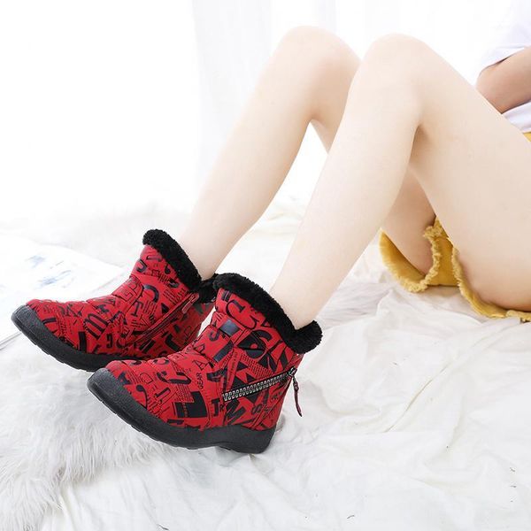 

women boots snow boots female plush winter women warm ankle botas mujer winter shoes woman plus size 431, Black
