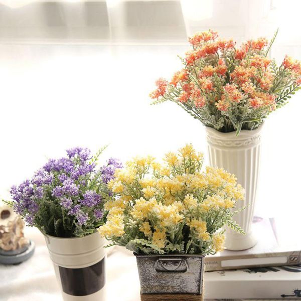 

decorative flowers & wreaths artifical milan flower grass bouquet flocking plastic rural country style fake for wedding decoration party hom
