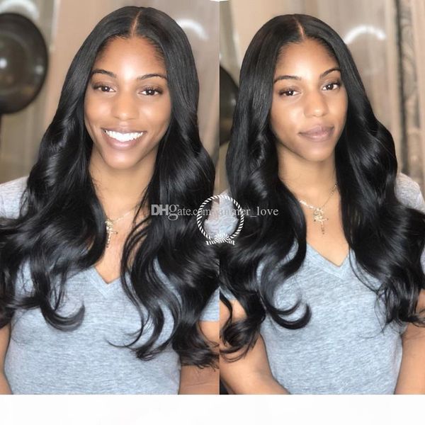 

хорошее качество бразильских виргинские парики человеческих волос для чернокожих женщин бразильской сыпучей волны pre щипкового переднего па, Black;brown