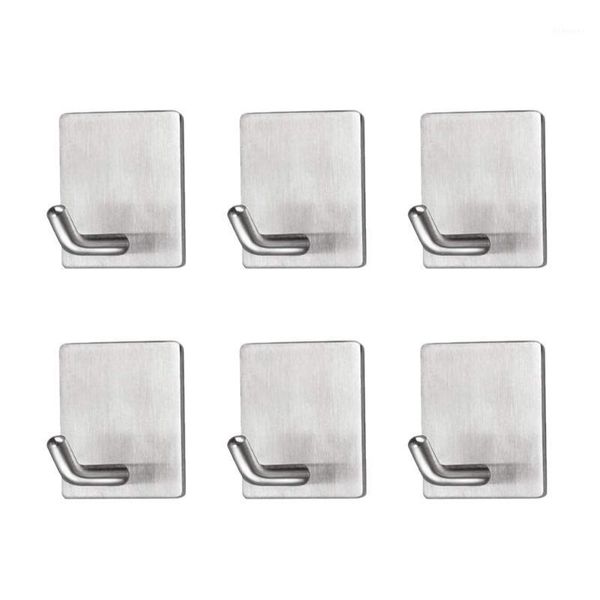 

6x stainless steel strong self-adhesive stick home wall hanger hook rack holder1